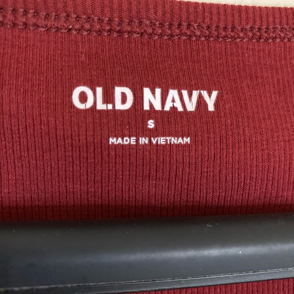 Old Navy Women's Cotton blend Short Sleeve Ribbed Tee - Burgundy - Picture 2 of 6